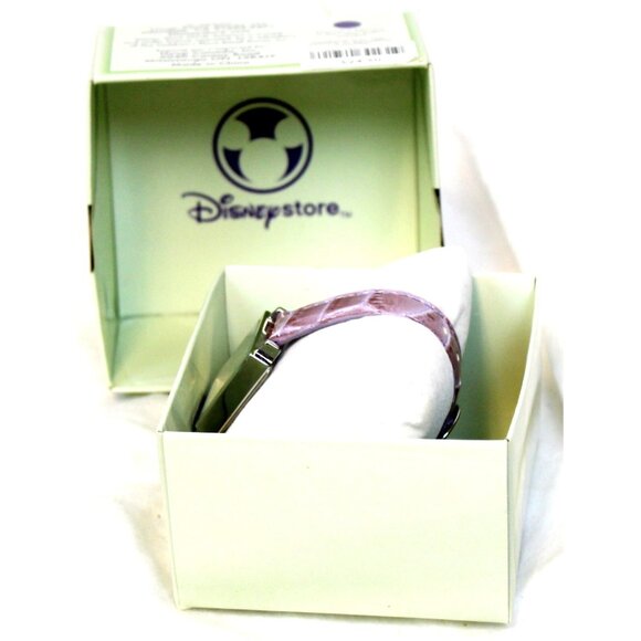 Disney Store Tinkerbell Watch Purple pearlescent Leather Band Square Face - Picture 7 of 9